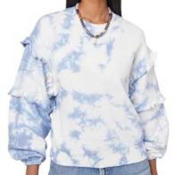 EXCLUSIVE Brand Women's Top Small Blue Soft Tie-Dye Terry Knit Festivals Summer - Picture 1 of 3